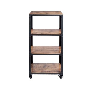 mind reader 4-shelf wood and metal utility cart